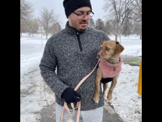 Lola and daddy that did not want a dog