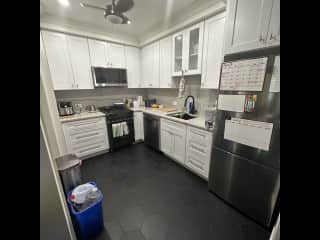 Kitchen with microwave, Electric oven, gas stove, dishwasher