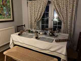 Dining room with patio doors to rear garden.