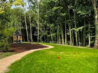 Children's playground, now with sandpit and 3 swings