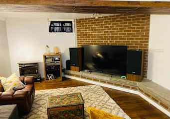 Basement with big screen tv