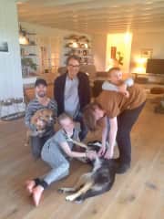 Extended family with our two dogs