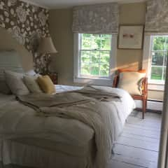 The guest room - where my sitter will sleep, with the best views of the garden!