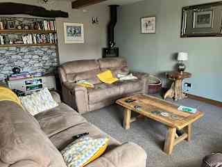 Lounge with wood burning stove