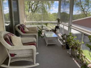 Screened in porch, my favorite in the summer (and Nelson’s too…)