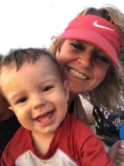 My grandson on the Big Island beach for the first time.
