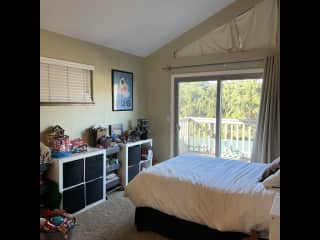 Upstairs guest/sitter bedroom (with too many kiddo toys - we'll make space for you!)