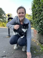 Sydney with a very keen neighbourhood cat