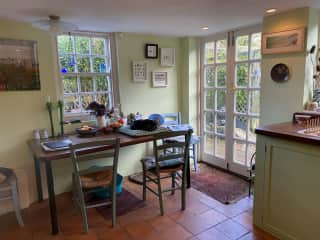 Kitchen, patio doors to garden. Very private.