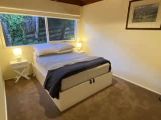 Your bedroom, comfortable double bed - all linen supplied.  Double wardrobe for storage.