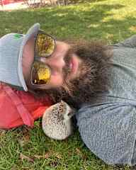 Mike & Bart “the hedgehog” Rodriguez, relaxing at the park