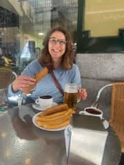 Churros and hot chocolate in Madrid in April 2024