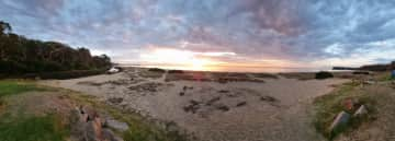 The local beach which is 5 minutes away