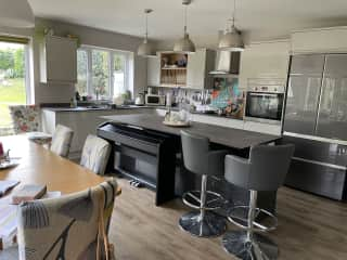 Kitchen and dining areas.