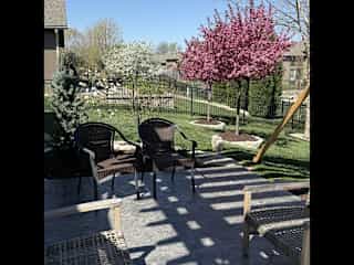 Back patio with pergola.