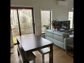 Dining area with door to garden