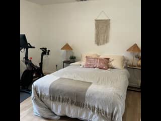 Guest room and Peloton.