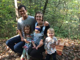 We enjoy exploring and hiking the woods on our property together.