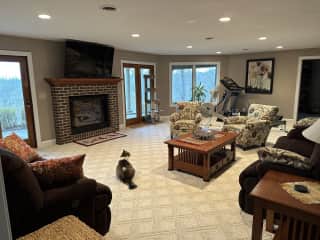 Downstairs family room (and Mooshy!)