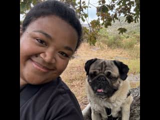 Mid-hike break in the shade with Frank at Silvermine Valley Walk
