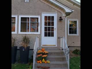 Front of house in fall.