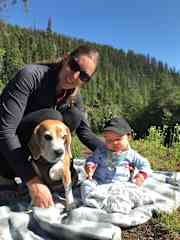 Again baby 1 with Kimba and wife camping