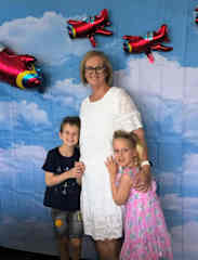 With two of my 6 beautiful grandchildren.