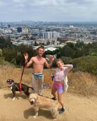 Taking Yogi and Lily on a hike through Runyon Canyon in CA.