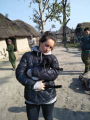 Whilst travelling India, I was lucky enough to visit a very remote village and was presented with a baby goat!