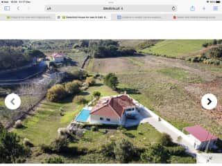 Aerial view of the house and surroundings