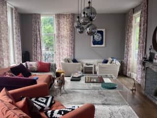 downstairs sitting room looks out to canals