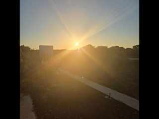 Sunset from the rooftop terrace.