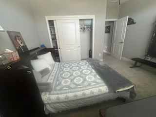 Guest bedroom bed and closet