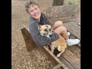 My oartner Jakob with the 2nd dog of our host family on vacation