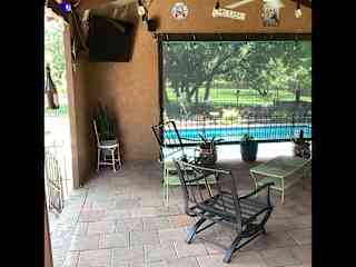 Outdoor patio with TV