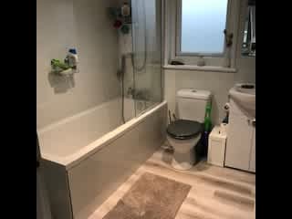 Upstairs bathroom with electric shower