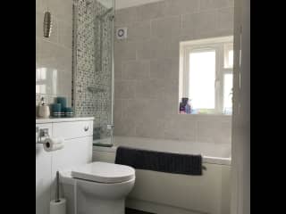 Bathroom with good shower!