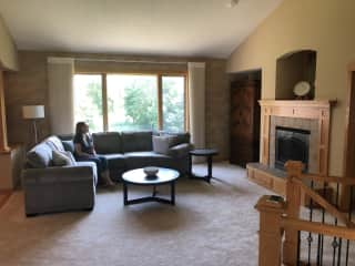 1st floor living room with fireplace