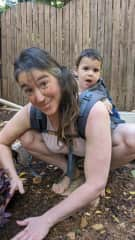 Me and Bustan planting in the garden. It was the very beginning of it.