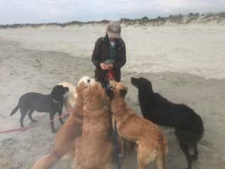 A friend with Goodies at Beach