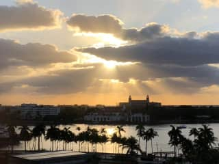 Sunrise from our living room balcony.