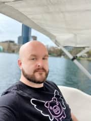 Here I am pulling a stern face whilst on a paddle-boat shaped like a swan in downtown Orlando.