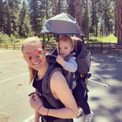 Hiking and getting an extra workout with my friend's baby in Idaho :).