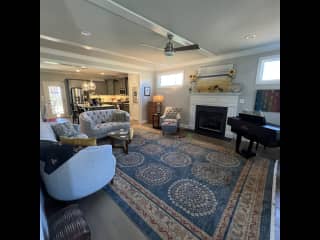 The living room upon entering the front door.