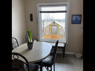 Breakfast Room overlooks a park.