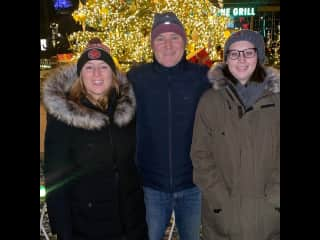 Featured in photo: our daughters, Lauren and Gabby, and my husband, Tom