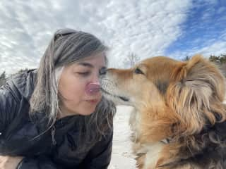 Kisses from my sweetheart while strolling on the beach.