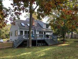 Back of house with roomy fenced back yard.