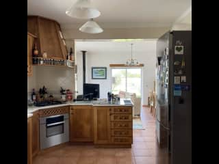 Kitchen and sitting area.