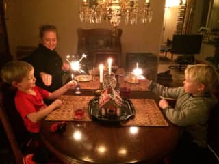 My home together with my daugther and her two boys preparing for Christmas.
